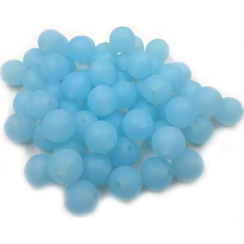 Transparent Bl Silicone Round Pearl Bead Teether 12/15mm Baby Teething Necklace DIY Pacifier Chain Care Silicone Teether Product