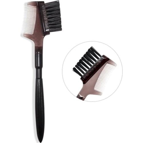Makeup Eyelash Eyebrow Brush Comb Wood Handle Double Head Extension Metal Steel Make up Eyelash Comb Beauty Cosmetic Tools