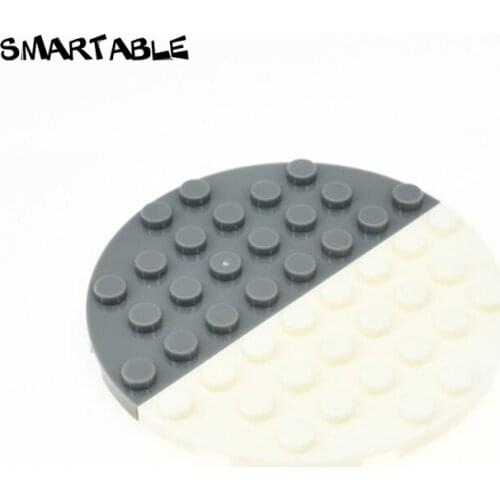Smartable Plate Round 4x8 Half Building Blocks MOC Part Toys For Kids Compatible Major Brands 22888 City 10pcs/lot