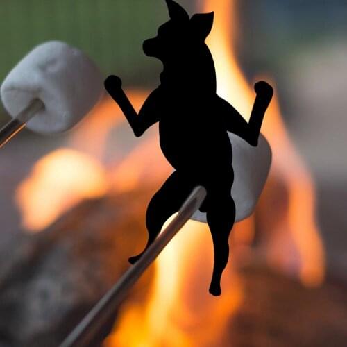 Steel Hot Dog Roasting Stick Novel Barbecue Skewer Roasting Tool Camp Fire Skewer Stick For Campfire Grill Skewer BBQ Rack