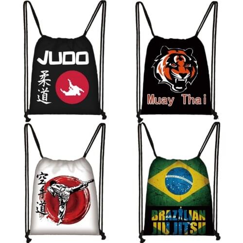 Martial Art Judo / Muay Thai / Karate /Jujitsu Drawstring Bag Boys Girls Backpack Men Travel Bag Women Storage Bags Kids Bookbag