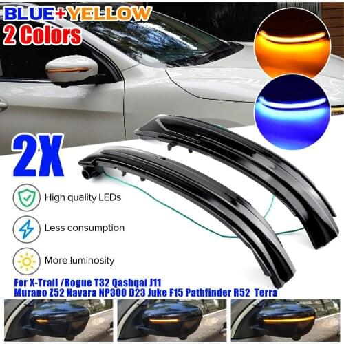 2pcs LED Side Mirror Dynamic Turn Signal Sequential Light For Nissan X-Trail T32 Qashqai J11 Murano Z52 Navara NP300 Pathfinder