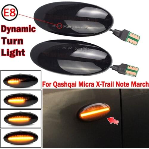2pcs For Nissan Qashqai Dualis Juke Micra March Micra Note X-Trail LED Car Dynamic Side Marker Signal Lamp Light Signal Light