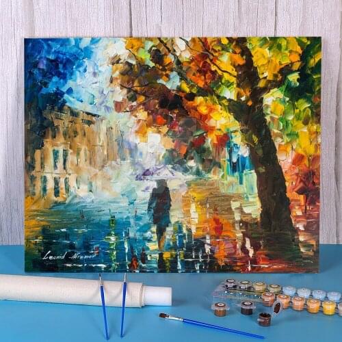 Recent Rain DIY Painting By Numbers Complete Kit Oil Paints 40*50 Picture By Numbers Photo Handmade For Adults Handicraft