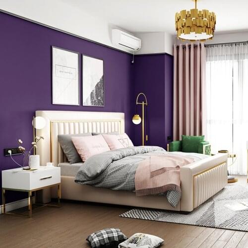 [Waterproof and antifouling] Lotus purple Grape purple Lila wallpaper modern simple non-woven princess room wallpaper plain wild