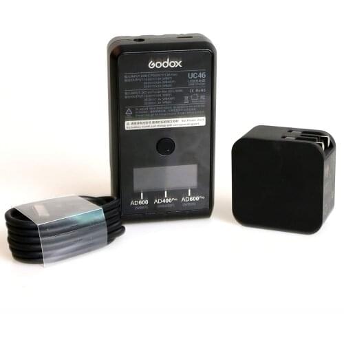 Godox UC46 30W PD Adapter Battery Charger with Type-C Charging Cable for Godox AD400pro, AD600, AD600pro