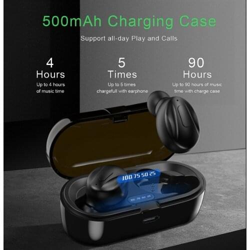 Charging Case IPX5 Waterproof Sports Earpiece 5.0 Headphones Touch Control with Stereo Earbuds True Wireless Earphones Bluetooth