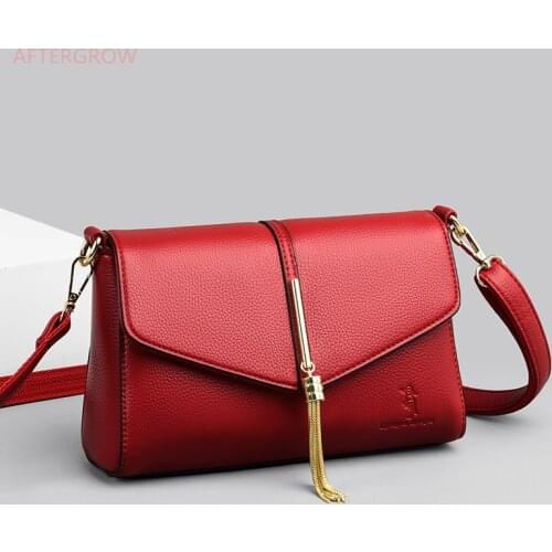 High Quality Pu Leather Women Messenger Bag with Tassel Purses and Handbags Elegant Flap Crossbody Bag Classic Lady Shoulder Bag
