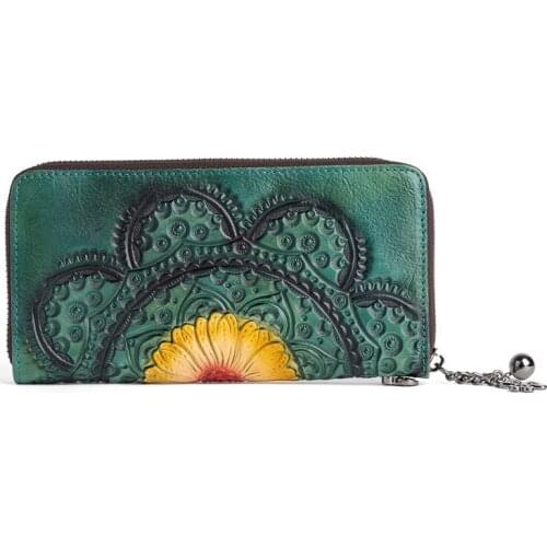 2020 Women Wallets Fashion Long Genuiner Leather Top Quality Card Holder Vintege Female Purse Zipper Brand Wallet For Women