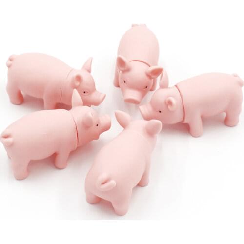 Cleaning Teeth Dog Cat Chewing Toy Pig Squeak Cute Rubber Pet Dog Puppy Playing Pig Toy Squeaker Squeaky With Sound