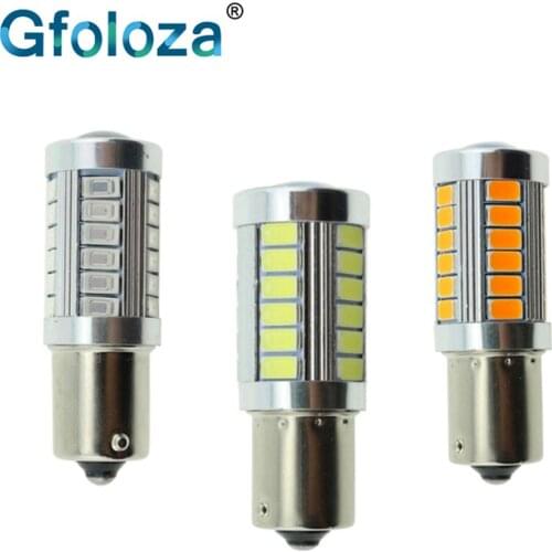 2pcs 1156 7506 BA15S P21W LED Brake Lights 5630 5730 Car Tail bulbs auto Turn Signal Reverse Lights DRL red white yellow/Amber