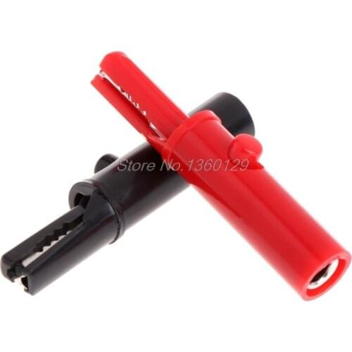 2 Pcs Push Button Type Full Protective Alligator Clips For Professional Multimeter Oct23 Wholesale&DropShip