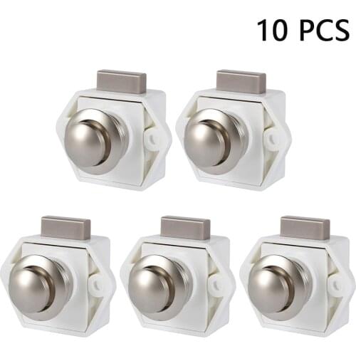 5/10pcs Camper Car Push Lock Diameter 20mm RV Caravan Boat Motor Home Cabinet Drawer Latch Button Locks For Furniture Hardware