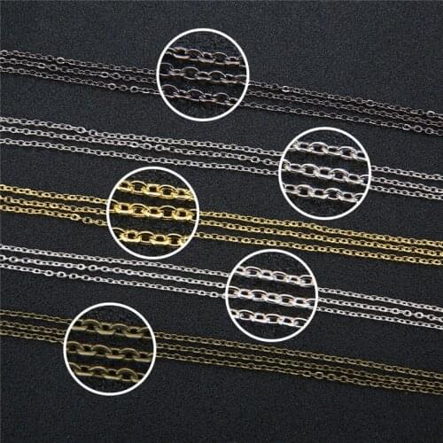 5meters Width 2 3 mm Metal Iron Flat Link Chains Bulk Gold Silver Color Necklace Chains Lot Bracelet Findings Diy Jewelry Making