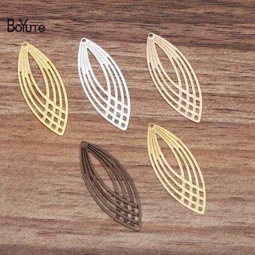 BoYuTe 50Pcs Metal Brass 13.5*35MM Filigree Stamping Plate Pendant Diy Hand Made Jewelry Parts & Accessories