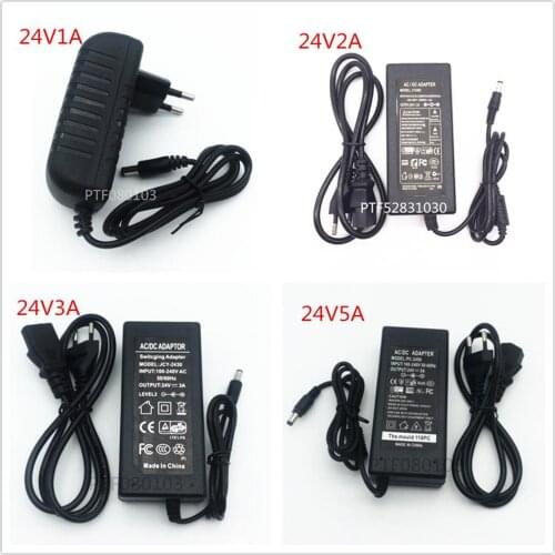 Power Adapter AC to DC 24V 1A 2A 3A 5A Converter Transformer 24 v Power Supply Charger For LED Strip and logitech racing wheel