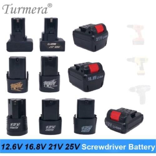 Screwdriver Battery 12.6V 16.8V 21V 25V Electric Drill Battery Cordless Replace for 3S 4S 5S 6S Battery Pack for Power Tool