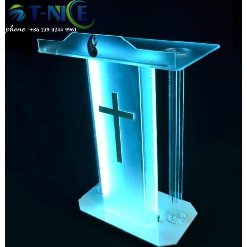 AKLIKE six crystal column acrylic glass church pulpit glass Clear table Assembled PODIUM superior church pulpit