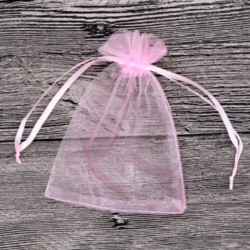 Free Shipping 500pcs/lot Pink Organza Bags 13x18 cm Wedding Favor Christmas Drawstring Gift Bag Candy Jewelry Packaging Bags