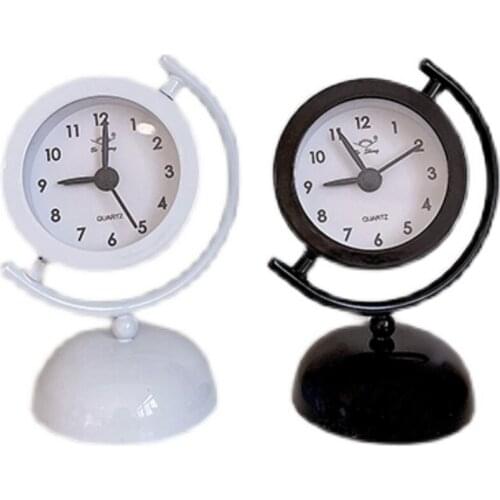 Alarm Clock Electronic Round Number Double Bell Desk Table Digital Quartz Clock Home Decoration Retro Portable Adapdesk