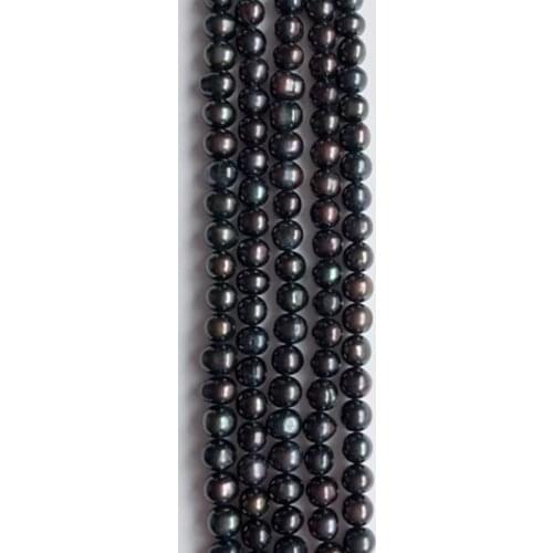 Wholesale 8-9mm china natural cultured freshwater black loose potato near round pearls beads strand