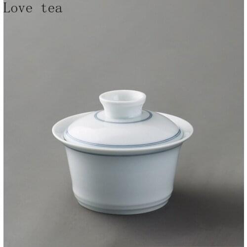 Hand-painted cover bowl teacup ceramic anti-scalding handmade tea bowl personalized Kung Fu tea set exquisite household items