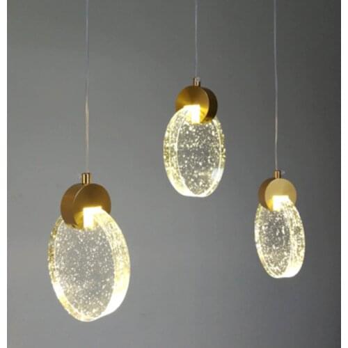 Crystal lamp loft duplex chandelier Stair light long chandelier light luxury villa hotel modern stairwell disc