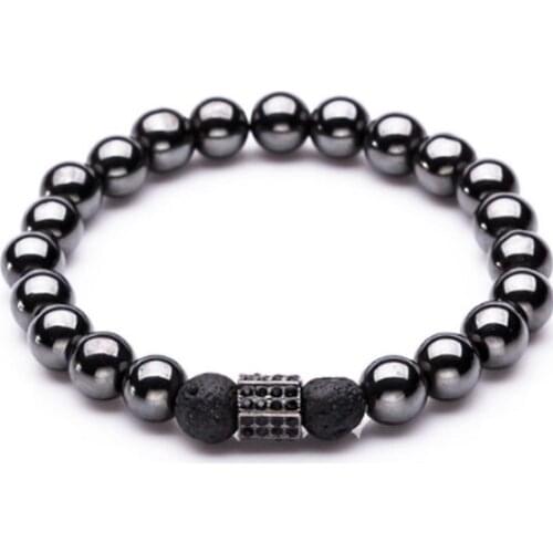 Crown 8mm bohemian multicolor Agate beads Chakra Reiki Buddha Yoga Bracelet elastic adjustable Volcanic Stone Bangles 4gf3d