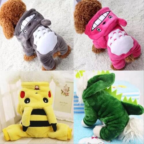 Cartoon Pet Dog Clothes Winter Warm Fleece Chihuahua Coat Jackets Puppy Cat Hoodies Costumes Pug French Bulldog Clothing XS-XXL