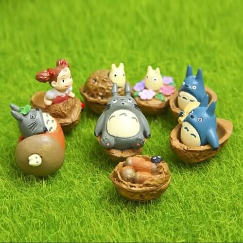 Cartoon Anime Walnut Totoros Girls Cute Mini Figures Dolls Resin Action Figures Collection Models for Kids Christmas Toys
