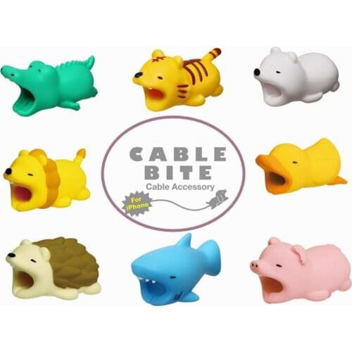 Cartoon Cable Bite Protector For Iphone Cable Funny USB Winder Phone Holde Gift Girl Anti-stress Squishy Toy