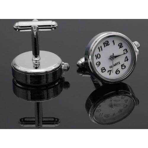 High Quality Mechanical Watches Cufflinks Man Walking Manual Designs The Real Clock Battery Pocket Watch Cufflinks