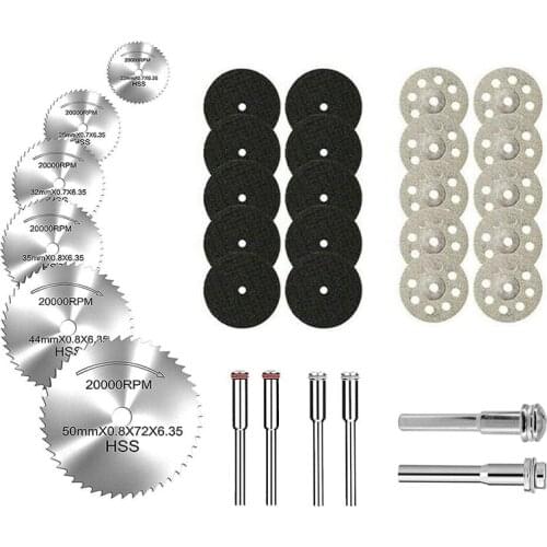 GTBL 32Pcs Saw Blade Set HSS Mini Circular Saw Blade for Dremel Rotary Tools Resin Cut-Off Wheels Diamond Cutting Discs