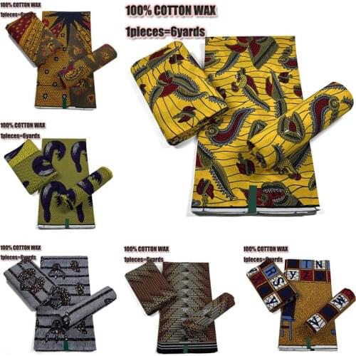 New African Wax Print Ankara Fabrics 100% Cotton Nigerian style patchwork sewing Guaranteed Veritable Real Wax For Dresses R5478