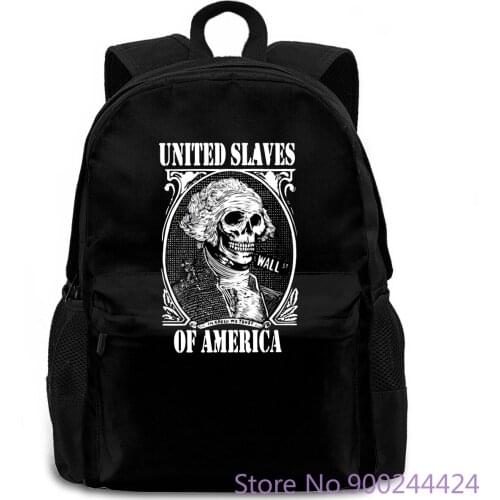 UNITED SLAVES OF AMERICA WALL STREET CAPITALISM ILLUMINATI Animal women men backpack laptop travel school adult