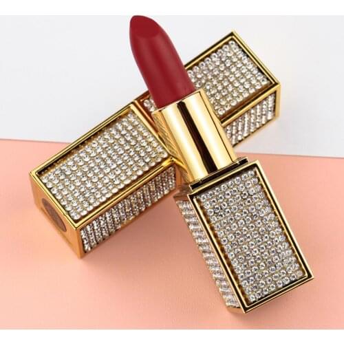 Wholesale Diamond Matte Lipstick Waterproof Long Lasting Lip Stick 24 hr Stay Lip Makeup Private Label Cosmetics Vendors Bulk
