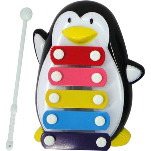 5-Tone Cartoon Penguin Hand Knocking Piano Child Music Toy Baby Early Education Musical Instrument Educational Toy Gift
