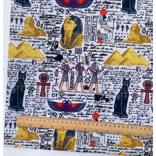 Pyramid African Egyptian Language Newspapers Digital Printing polyester cotton Fabric Sewing Material Diy Shirt Dress Clothing