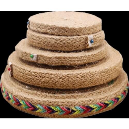 Decorative Hemp Rope Thick Rope Hand-woven White Hemp Color Diy Household Wrapping Bottle Flat Wide Mixed Hemp Vintage Color