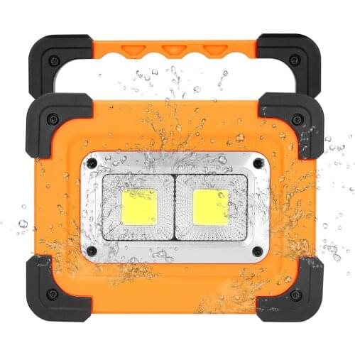 Portable COB LED Flashlight Solar Energy Work Light Adjustable Lamp Built-in Battery USB Rechargeable For Camping Power Bank