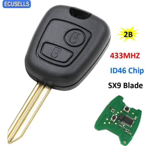 2 Button Remote Key 433MHz ID46 Chip For Citroen Saxo Picasso Xsara Berlingo For Peugeot Partner Expert Boxer SX9 Uncut Blade