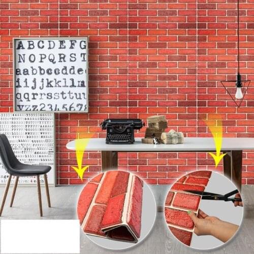Self adhesive Waterproof TV Background Brick Wallpapers 3D Wall Sticker Living Room Wallpaper Mural Bedroom Decorative