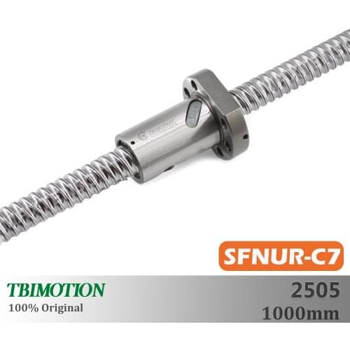 TBI Motion SFNU2505 SFU2505 C7 Ball Screw Professional end machining thread shaft 1000mm High Precision long life span