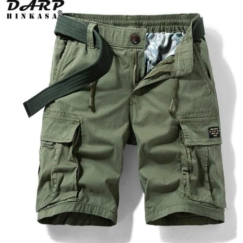 2021 Summer Jogger Tactical Cargo Shorts Men Casual Armygreen Men Shorts Brand Clothing Cotton Loose Military Cargo Shorts Men
