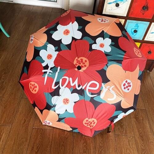 Original Design Womens Folding Umbrella Sunscreen UV Rain-proof Dual-use Umbrella Portable Compact Parasol Umbrella