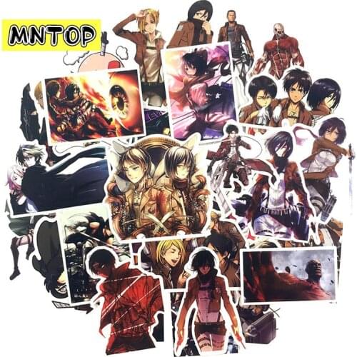 10/39pcs/Pack Japanese Anime Attack on Titan Decor Stickers For Refrigerator Motorcycle Skateboards Laptop Luggage Toy Guitar