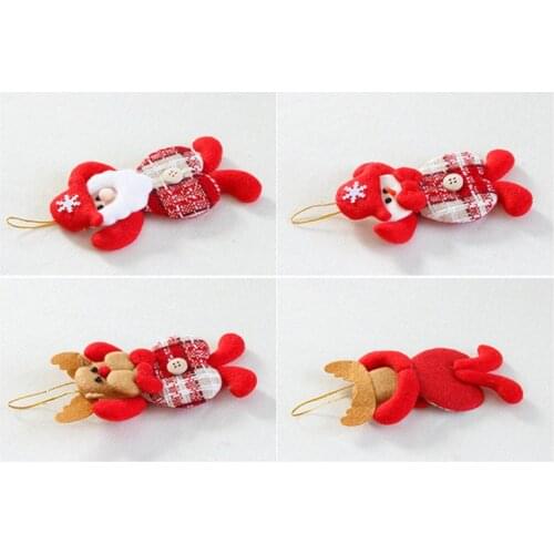 3pcs/set Christmas Tree Decorations Heart Santa Claus Snowman Elk Doll Ornaments 24BE