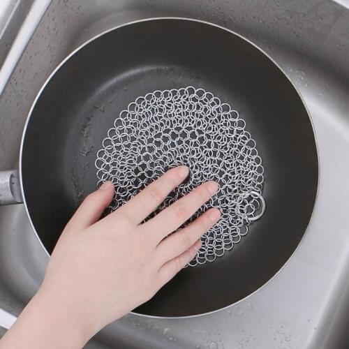 High Quality 316 Stainless Steel Brush Pot Net Metal Ring Net Kitchen Home Cleaning Brush Pan Net Kitchen Tool