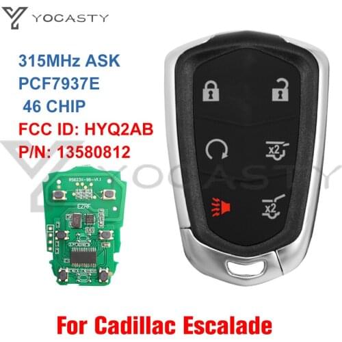 YOCASTY For Cadillac Escalade ESV 2015 2017 2018 2019 HYQ2AB 315MHZ HYQ2EB 433MHZ ID46 Keyless Entry Go Smart Car Remote Key Fob
