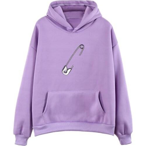 Women Hoodies Creative Paper Clip Print Sweatshirt Korean Style Harajuku Streetwear Hoodie Clothes Long Sleeve Autumn Top Female